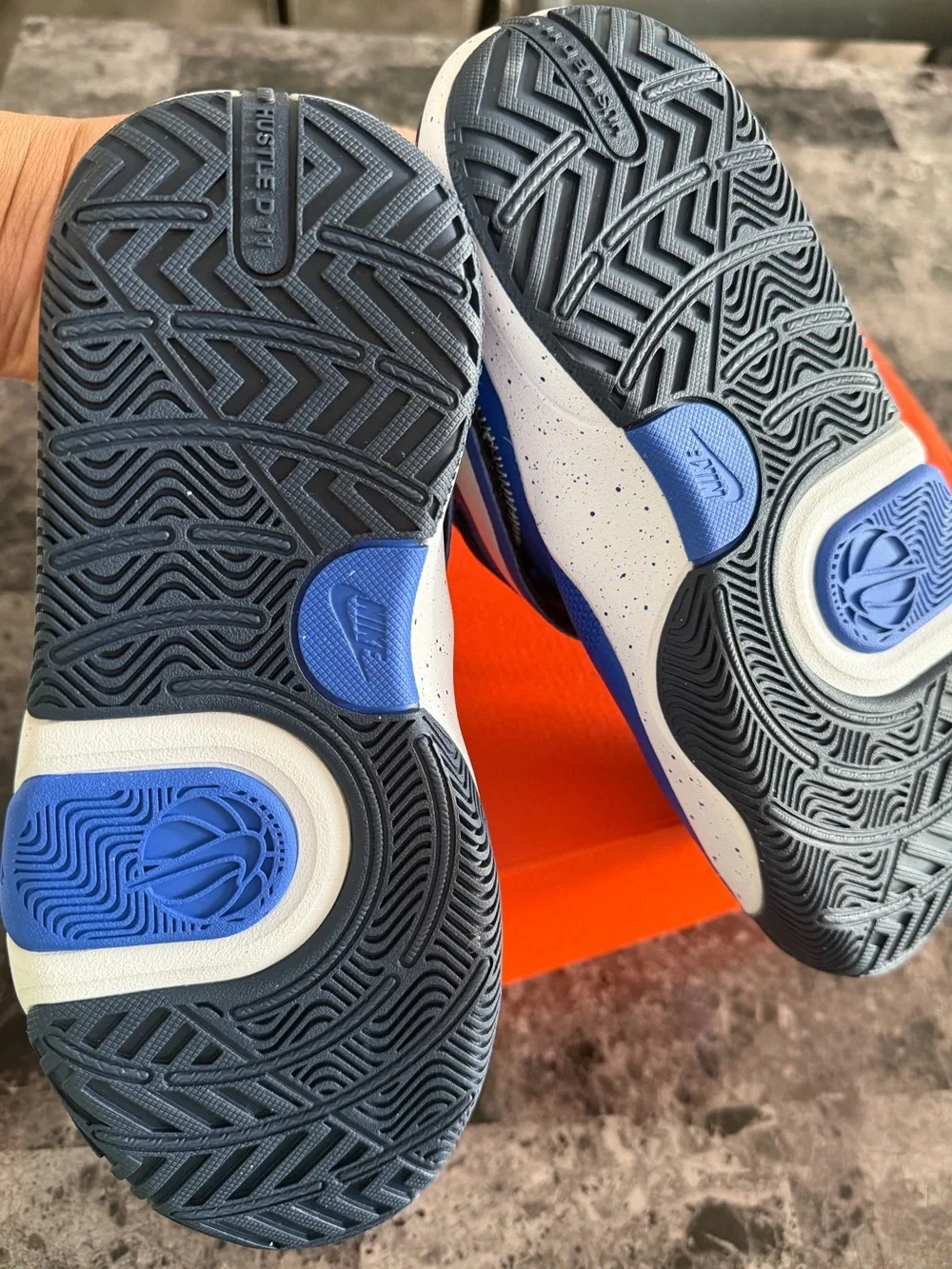 Nike Kids Royal Blue and Black Hook-and-Loop Sneakers- New